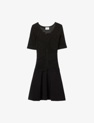 Floral-Motif Short-Sleeve Knitted Dress by CLAUDIE PIERLOT