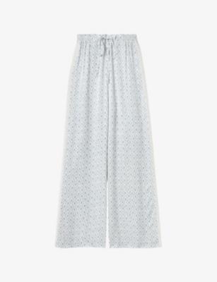 Floral-Print Lace-Trim Satin Trousers by CLAUDIE PIERLOT