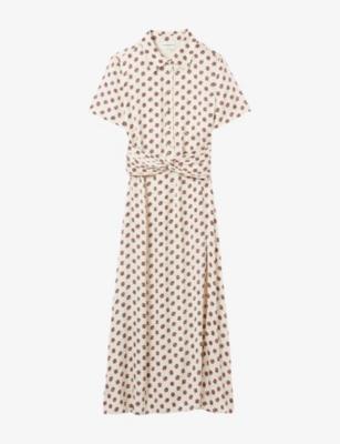 Floral-Print Short-Sleeved Satin Maxi Dress by CLAUDIE PIERLOT