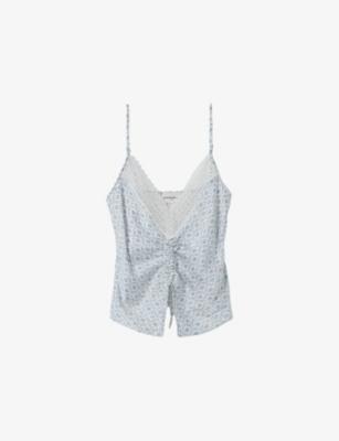 Floral-Print V-Neck Satin Top by CLAUDIE PIERLOT