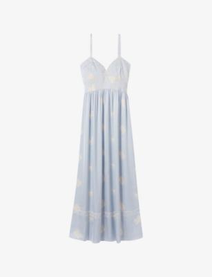 Floral Sweetheart-Neck Woven Midi Dress by CLAUDIE PIERLOT