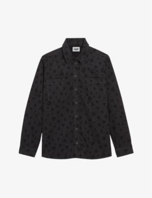 Heart-print relaxed-fit denim overshirt by CLAUDIE PIERLOT