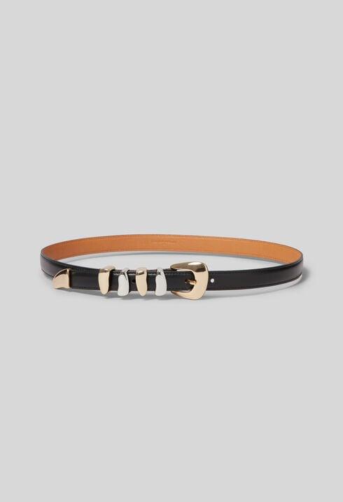 Leather Belt with Gold Buckle by CLAUDIE PIERLOT