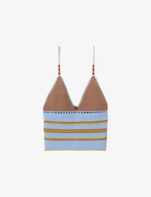 Multicolour V-Neck Crochet Top by CLAUDIE PIERLOT