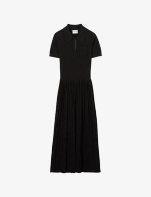 Pleated-Skirt Stretch-Knit Midi Dress by CLAUDIE PIERLOT