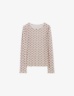 Printed Long-Sleeved Mesh T-Shirt by CLAUDIE PIERLOT
