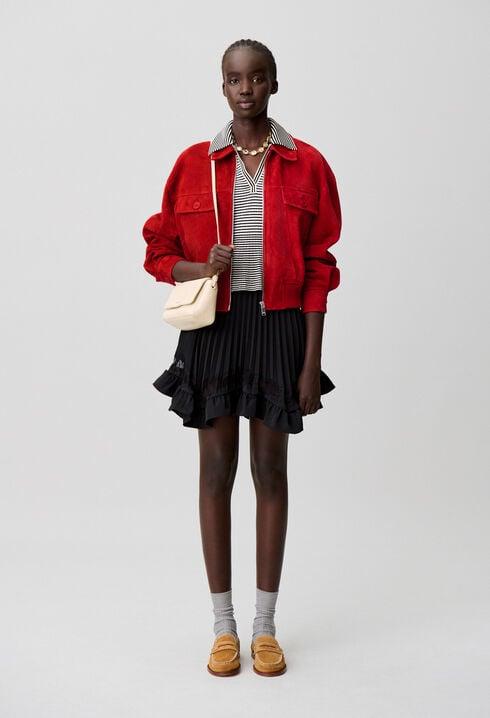 Red suede jacket by CLAUDIE PIERLOT