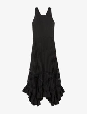 Round-Neck Pleated-Skirt Woven Midi Dress by CLAUDIE PIERLOT
