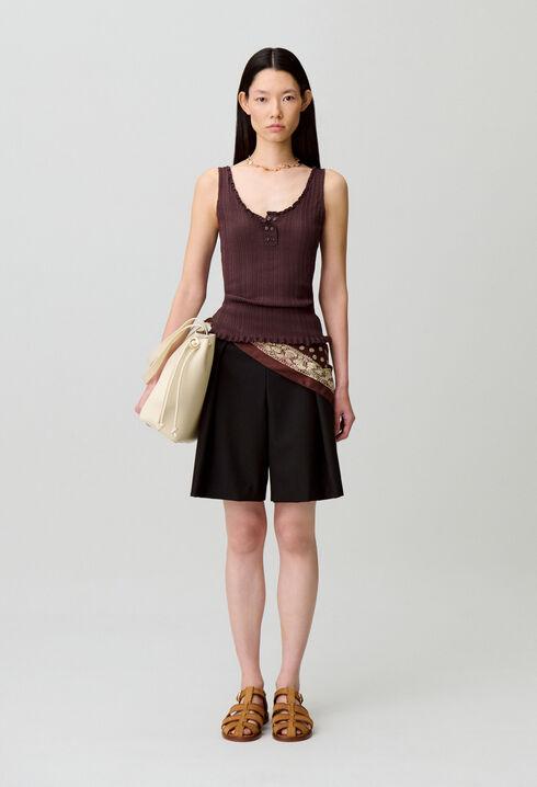 Ruffle pointelle knit tank by CLAUDIE PIERLOT