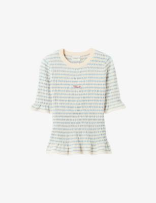 Shirred Logo-Embroidered Knitted Top by CLAUDIE PIERLOT