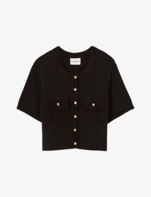 Short-Sleeve Velvet Knit Cardigan by CLAUDIE PIERLOT
