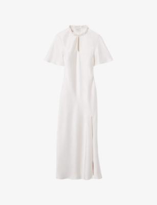 Short-Sleeved Keyhole Satin Midi Dress by CLAUDIE PIERLOT