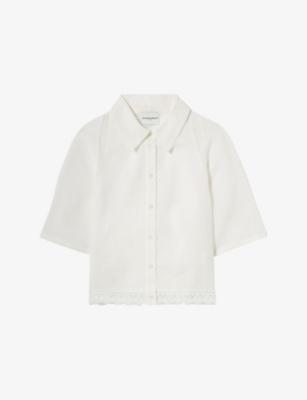 Short-Sleeved Lace-Trim Woven Shirt by CLAUDIE PIERLOT
