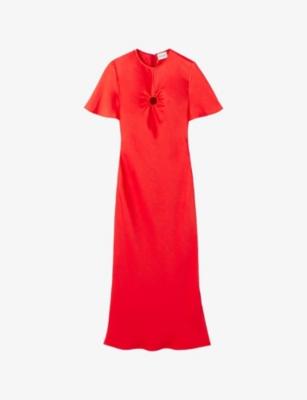Short-Sleeved Satin Maxi Dress by CLAUDIE PIERLOT