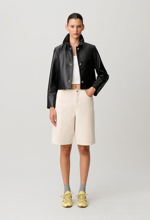 Short black leather jacket by CLAUDIE PIERLOT
