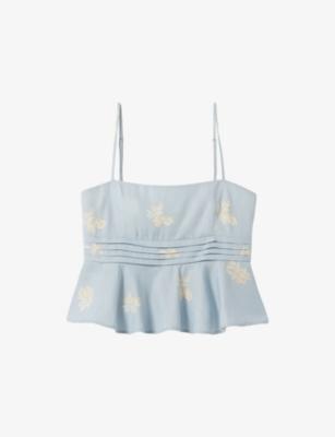 Sleeveless Floral-Print Linen-Blend Top by CLAUDIE PIERLOT