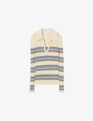 Striped Collared Knitted Top by CLAUDIE PIERLOT