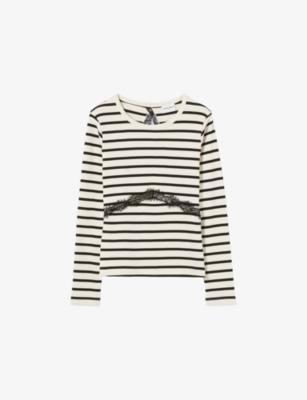Striped Lace-Trim Cotton-Jersey T-Shirt by CLAUDIE PIERLOT