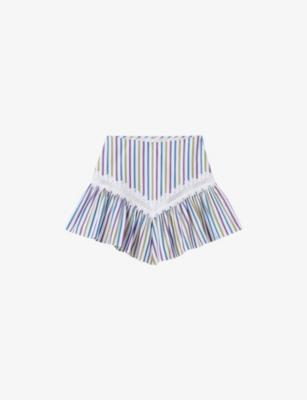 Striped Lace-Trim Cotton Mini Skirt by CLAUDIE PIERLOT