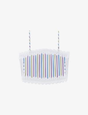 Striped Lace-Trim Cropped Cotton Top by CLAUDIE PIERLOT