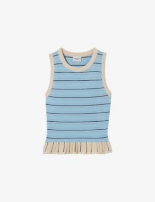 Striped Ruffle-Hem Knitted Top by CLAUDIE PIERLOT