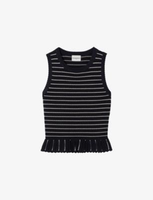 Striped Ruffle-Hem Knitted Top by CLAUDIE PIERLOT