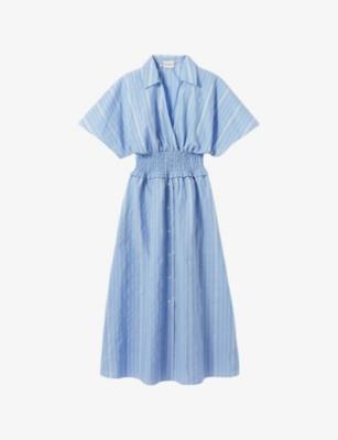Striped Shirred-Waist Cotton-Blend Midi Dress by CLAUDIE PIERLOT