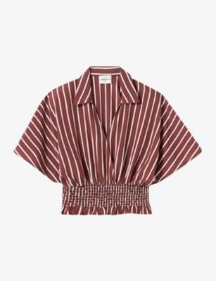 Striped Shirred-Waist Woven Top by CLAUDIE PIERLOT
