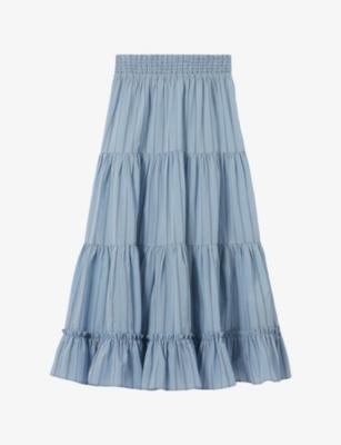 Striped Tiered Modal-Blend Maxi Skirt by CLAUDIE PIERLOT