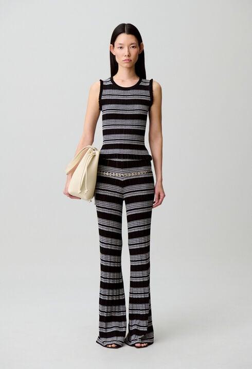 Striped ruffled knit top by CLAUDIE PIERLOT