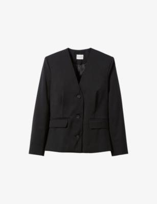 V-Neck Padded-Shoulder Woven Jacket by CLAUDIE PIERLOT