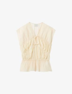 V-Neck Tie-Front Lyocell-Blend Top by CLAUDIE PIERLOT