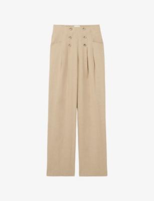 Wide-Leg Button-Front Linen-Blend Trousers by CLAUDIE PIERLOT