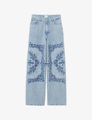 Wide-Leg Embroidered Denim Jeans by CLAUDIE PIERLOT