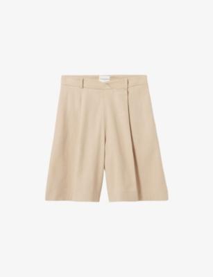 Wide Wrap-Front Stretch Linen-Blend Bermuda Shorts by CLAUDIE PIERLOT