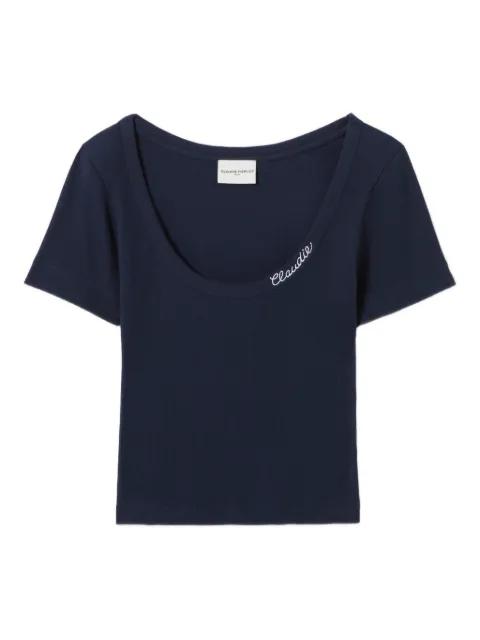 embroidered-logo ribbed T-shirt by CLAUDIE PIERLOT