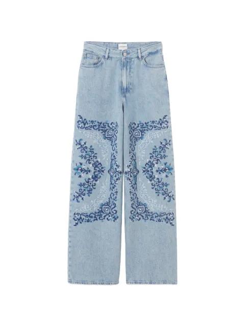 embroidered wide-leg jeans by CLAUDIE PIERLOT