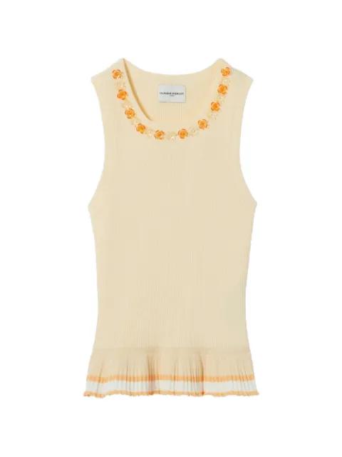 floral-embellished peplum tank top by CLAUDIE PIERLOT