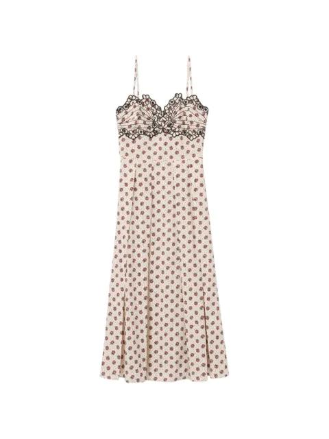 floral-print embroidered midi dress by CLAUDIE PIERLOT