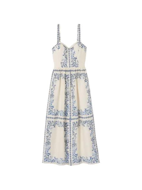 floral-print linen midi dress by CLAUDIE PIERLOT