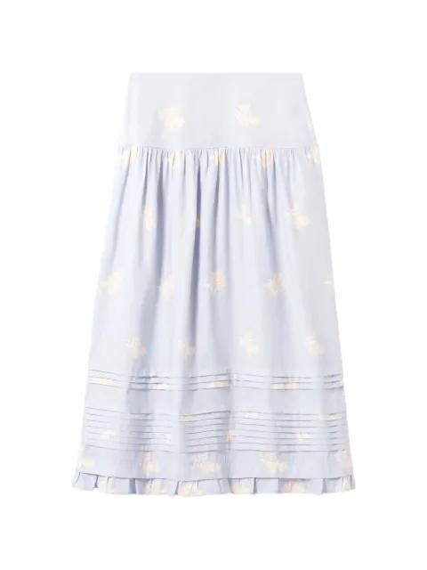 floral-print pleated A-line midi skirt by CLAUDIE PIERLOT