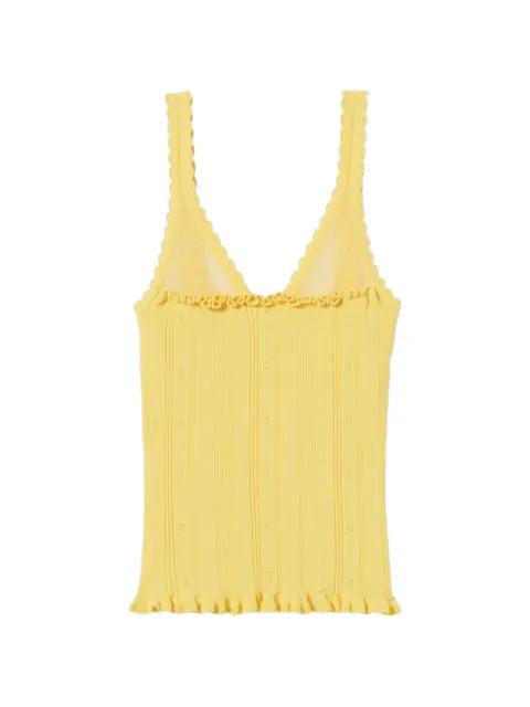 ruffled pointelle-knit tank top by CLAUDIE PIERLOT