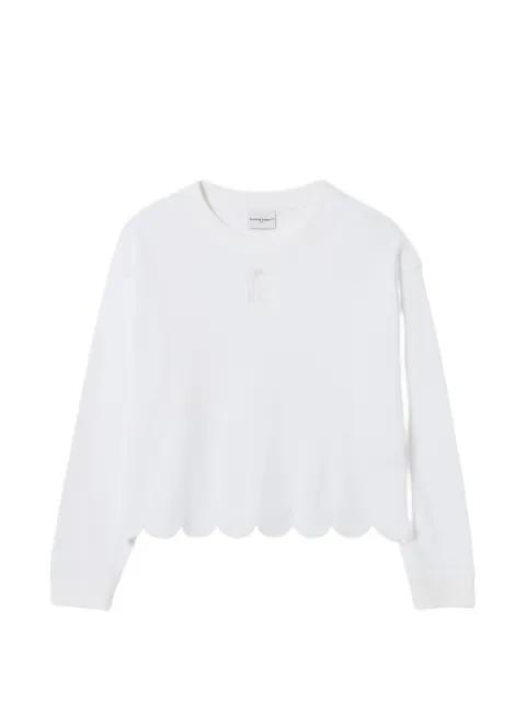 scalloped-hem waffle-knit sweatshirt by CLAUDIE PIERLOT