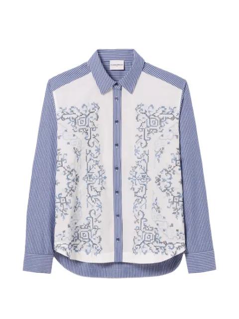 striped cross-stitch embroidery shirt by CLAUDIE PIERLOT