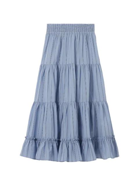 striped ruffled-tiers A-line skirt by CLAUDIE PIERLOT