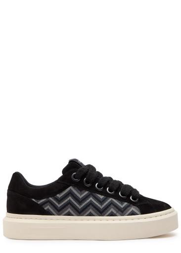 Ace chevron-knit suede sneakers by CLEENS