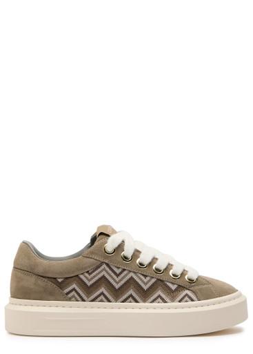 Ace chevron-knit suede sneakers by CLEENS