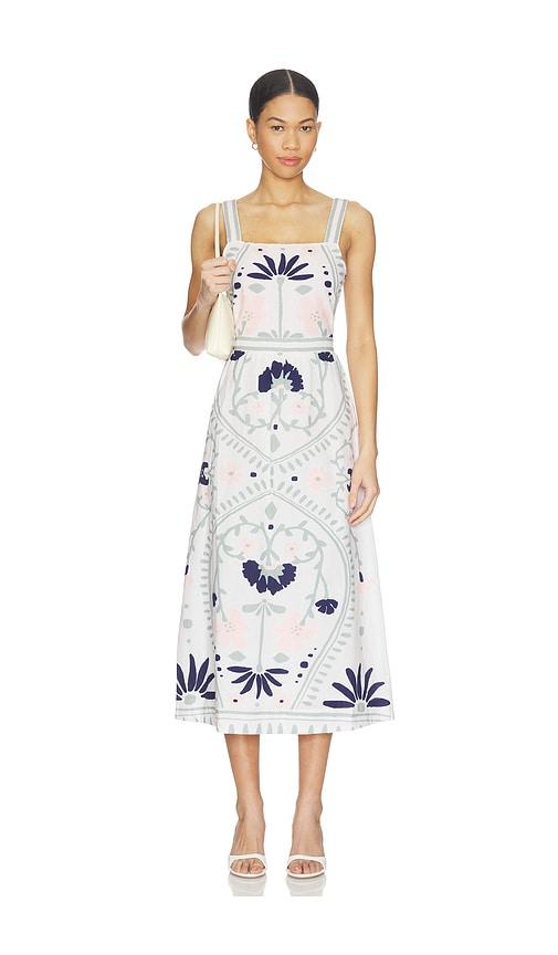 Cleobella Carmen Midi Dress in White,Sage by CLEOBELLA