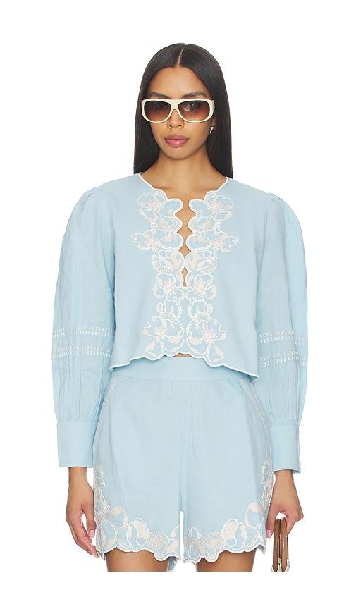 Cleobella Manon Blouse in Baby Blue by CLEOBELLA