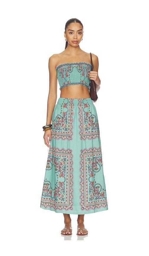 Cleobella Ruby Top & Midi Skirt Set in Teal by CLEOBELLA